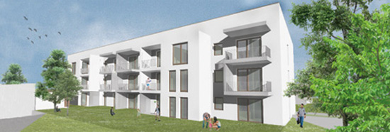 Moderner Wohnkomfort, günstige Miete: So lautet die Devise des Neubaus in Bobingen.